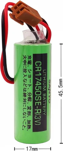 Vista 3 de Batería PLC de 50 piezas 3V 2500mAh con resistencia para SANYO CR17450SE-R A98L-0031-0012, FANUC CNC con enchufe, verde