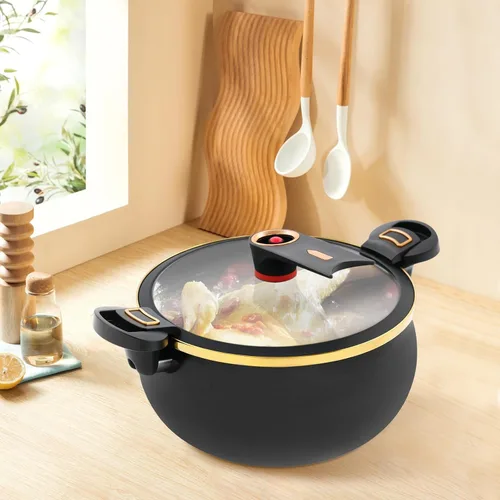 Vista 6 de Micro Pressure Cooker,Multifunctional Mini Pressure Cooker,8L/8.45Qt, Iron with Non-stick Coating,Compatible with Induction, Gas, Electric & Open