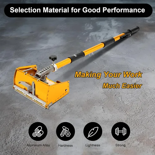 Vista 9 de 10 inch Drywall Flat Finishing Box, Professional Aluminum Drywall Flat Trim Box with 120° Adjustable Handle(35-60 inch) for Plasterboard Wallboard