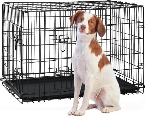 Vista 9 de Jaula para perros pequeños de 24 pulgadas, jaulas resistentes para perros pequeños, jaula plegable de alambre de metal con bandejas extraíbles