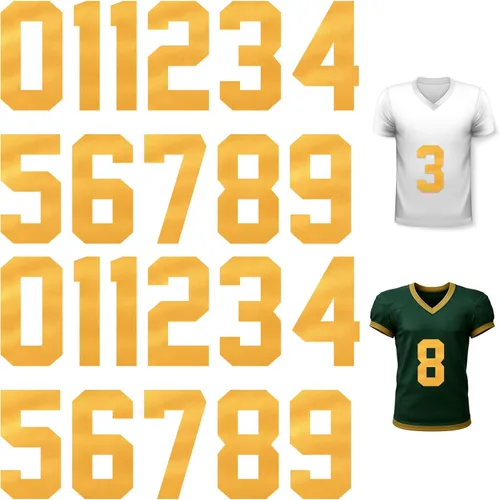 Vista 15 de Zonon 22 piezas de camisetas con números para planchar con transferencia de calor del 0 al 9 números de jersey para uniforme de equipo deportivo