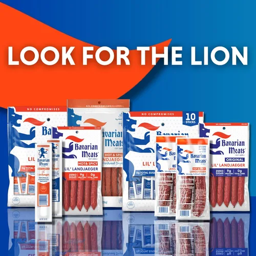 Vista 6 de Bavarian Meats Hot & Spicy Landjaeger - Palitos de aperitivo de salchichas ahumadas de estilo alemán, 2.75 onzas (paquete de 6)