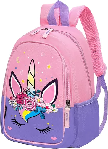 Vista 15 de Mochila de Viaje Preescolar para Niños Pequeños de 11 Pulgadas, Mochila Diaria Genial y Linda con Dibujos Animados, Rosa (Butterfly Pink)