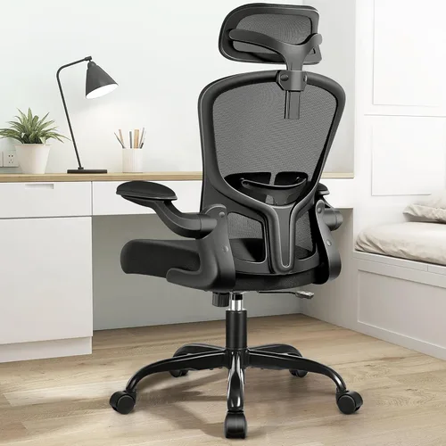 Vista 13 de FelixKing - Silla de oficina con reposacabezas, silla de escritorio ergonómica con ruedas, silla giratoria cómoda para tareas con soporte lumbar