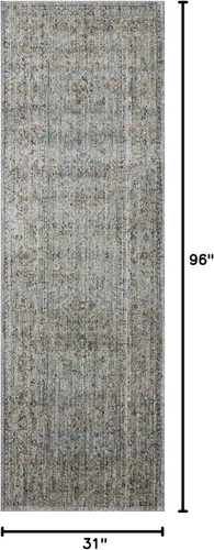 Vista 171 de Loloi Jean Stoffer Katherine Collection KES-02 Ocean/Coral 2'-7'' x 10'-0'', .25" Pile Height, Runner Rug
