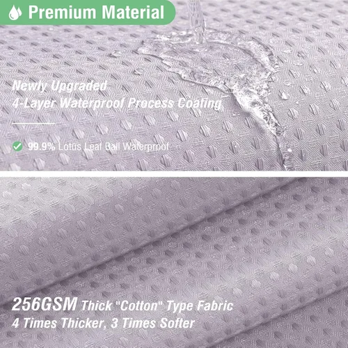 Vista 404 de Cortina de ducha de tela Dynamene verde oscuro - Cortinas de baño de tela de nido de abeja texturizadas resistentes, juego de cortinas de baño