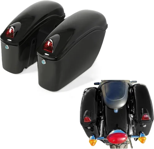 Vista 15 de ECOTRIC - Alforjas rígidas extendidas de 5 pulgadas para maletero, compatibles con todos los modelos Harley Davidson Road King Glide Softail Touring