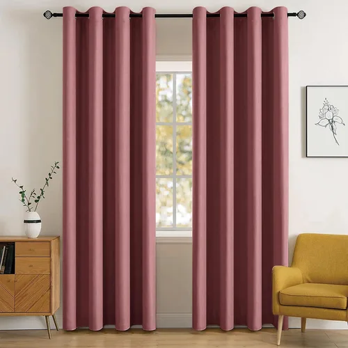 Vista 120 de MIULEE Cortinas opacas para dormitorio o sala de estar, juego de 2 paneles de cortina para ventana con aislamiento térmico y bloqueo de luz