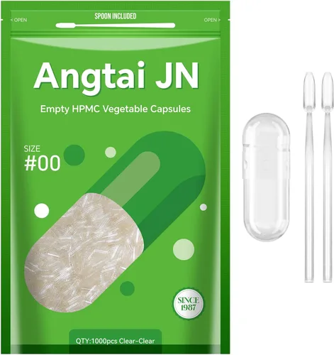 Vista 9 de AngtaiJN 500 cápsulas vegetarianas transparentes, tamaño 00 cápsulas de píldoras de bricolaje, tapas vacías, con cuchara de micro laboratorio