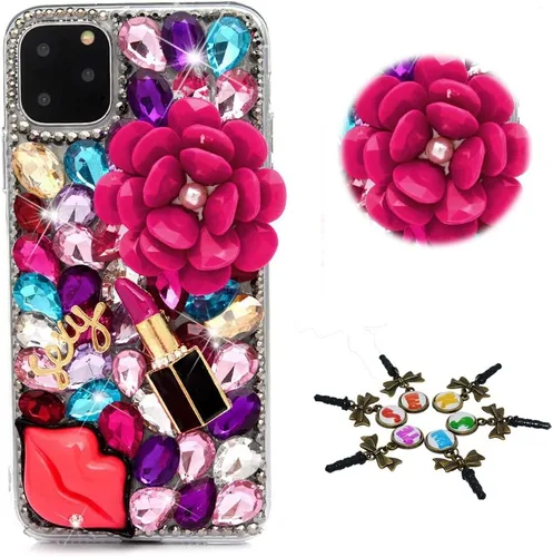 Vista 5 de STENES Sparkle - Funda para teléfono compatible con Samsung Galaxy Z Flip 2 5G, elegante, hecha a mano con diamantes de imitación, diseño de ballet