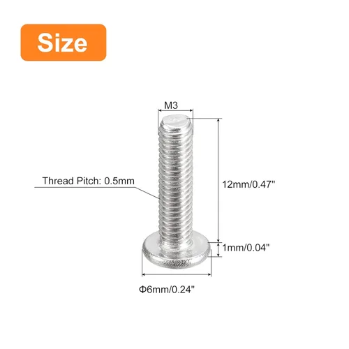 Vista 47 de uxcell M1-0.010 x 0.079 in, 100 tornillos de cabeza plana redonda de acero inoxidable 304 Phillips Drive Machine Tornillos de fijación de hardware