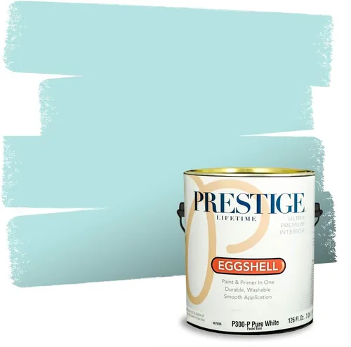 Vista 107 de Prestige Paints. - Base y pintura para exteriores en un solo galón, 1 galón. plano, comparable con Sherwin Williams Topsail.