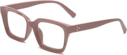 EYLRIM Gafas clásicas de lente transparente con marco cuadrado grueso para mujeres y hombres, anteojos sin receta