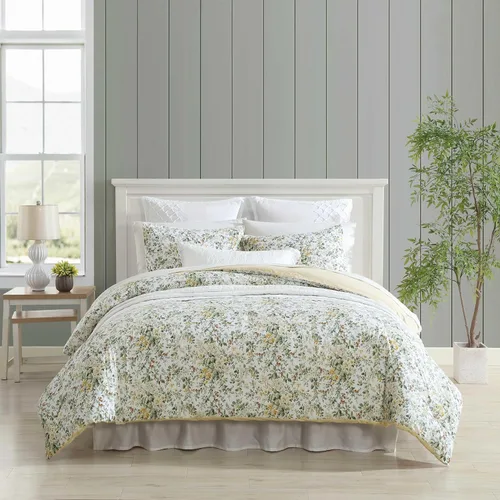 Vista 15 de Laura Ashley - Juego de edredón individual, juego de ropa de cama reversible de algodón con funda a juego, decoración del hogar estilo granja