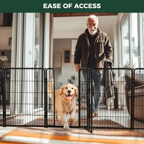 Vista 5 de FXW Puerta para perros extra ancha diseñada para uso en interiores, ancho ajustable de hasta 165 pulgadas de ancho