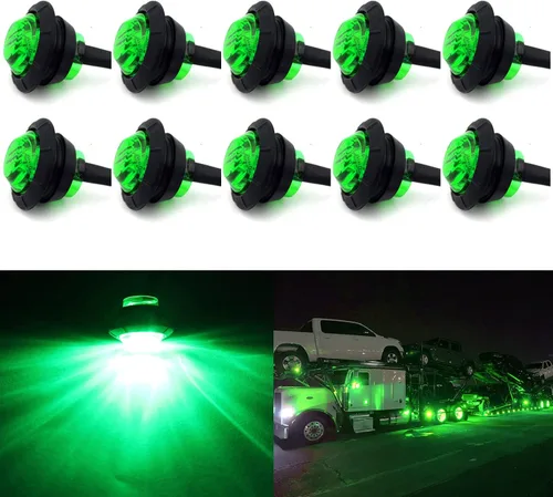 Vista 12 de KEING Mini pequeño redondo 3/4 pulgadas 12 V ámbar LED botón luz luz indicadora universal marcador lateral luces impermeable camión remolque autobús