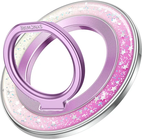 Vista 29 de SYNCWIRE Soporte magnético para anillo de teléfono para MagSafe - Soporte de agarre para teléfono con destellos con rotación de 360° y anillo