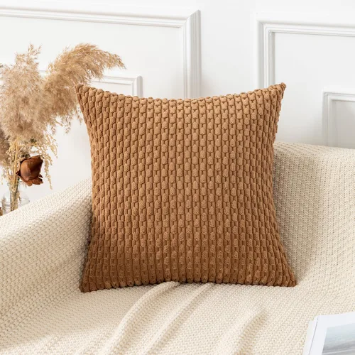 Vista 425 de Kevin Textile - Juego de 2 fundas de almohada decorativas de pana suave, estilo bohemio, a rayas, decoración del hogar para sofá, cama, sofá y sala