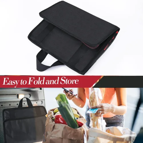 Vista 5 de Bolsas aisladas reutilizables para comestibles (paquete de 1), bolsas enfriadoras aisladas con parte inferior dura soportes verticales, bolsa