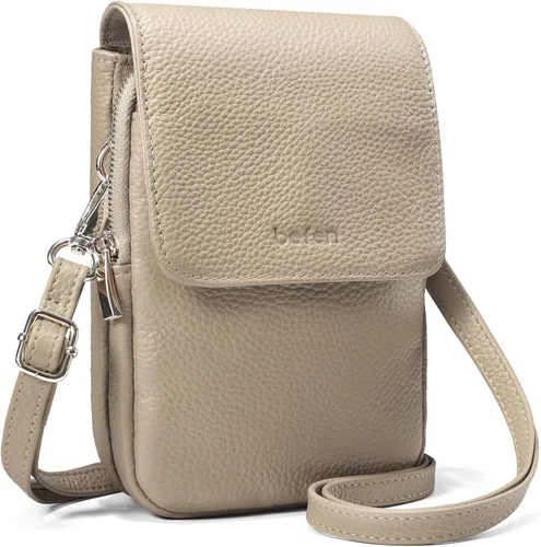 Vista 17 de befen Bolsos cruzados pequeños de cuero genuino para mujer, bolsa cruzada para teléfono celular con ranuras para tarjetas de bloqueo RFID