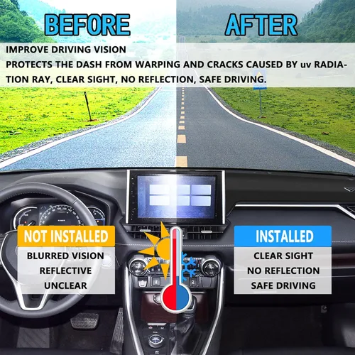 Vista 2 de Funda para salpicadero para Toyota RAV4 2025 2024-2019 - Funda para salpicadero, alfombra para salpicadero, cubierta protectora - Funda para consola