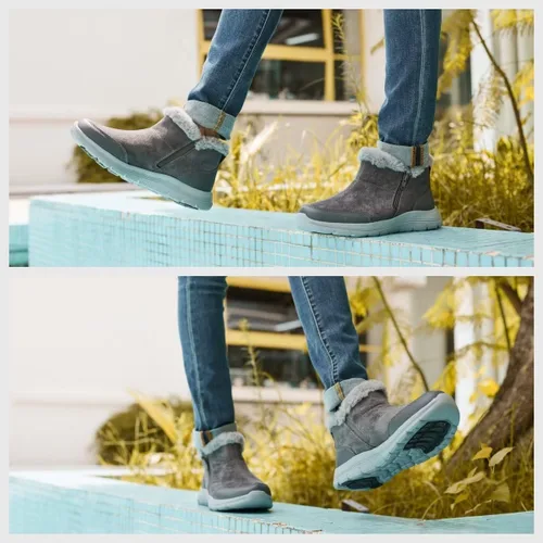 Vista 3 de TIOSEBON Botas de invierno con forro de piel para mujer, antideslizantes, resistentes