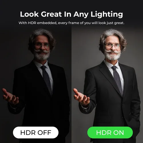 Vista 5 de OBSBOT Meet Cámara web 4K con tecnología de IA, encuadre y enfoque automático con IA, cámara web con micrófono, bokeh de fondo, 60 FPS, corrección