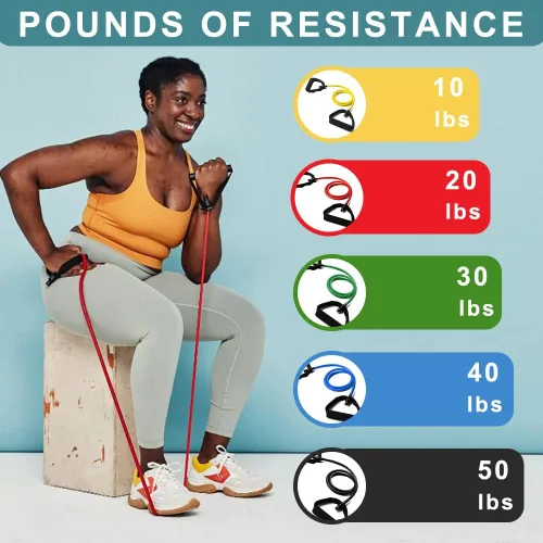 Vista 3 de Resistance Bands with Handles, Exercise Bands with Handles, Door Anchor