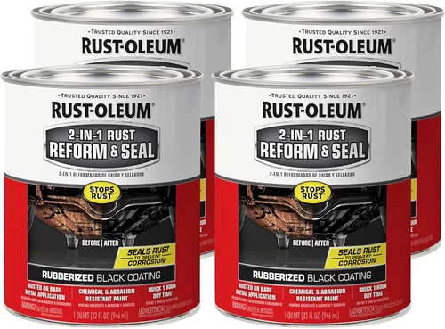 Vista 12 de Rust-Oleum 344713 Aerosol automotriz 2 en 1 para reforma y sellado de óxido, 12 onzas, negro plano