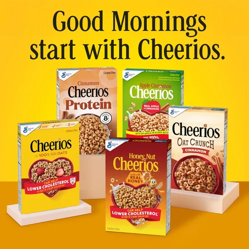 Vista 7 de Cheerios de manzana y canela, cereales para el desayuno sin gluten saludables para el corazón, hechos con avena integral, 11 onzas