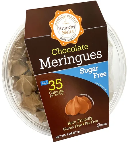 Vista 10 de Krunchy Melts – Merengues sin azúcar – Sabor Cappuccino – 2 Oz tina
