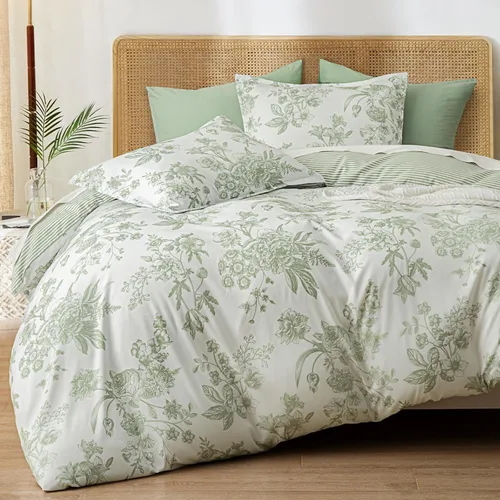 Vista 18 de PHF Juego de funda de edredón floral ultrasuave tamaño individual, juego de ropa de cama bohemio estampado de 2 piezas, cómodo juego de funda