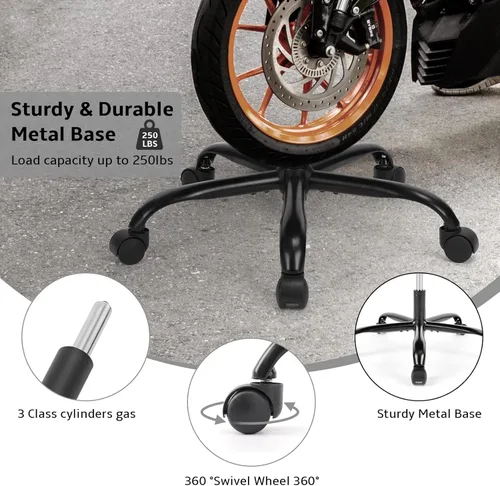 Vista 6 de NEWBULIG Silla de escritorio de oficina pequeña sin brazos con soporte lumbar de respaldo bajo, silla de tocador de computadora de cuero PU