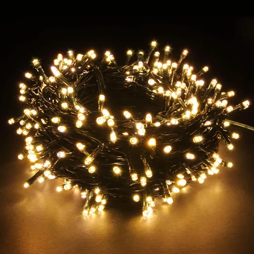 Vista 8 de Tira de luces LED de Navidad para interiores/exteriores, cable verde oscuro, 8 efectos de luz, bajo voltaje, para festival, jardín, árbol