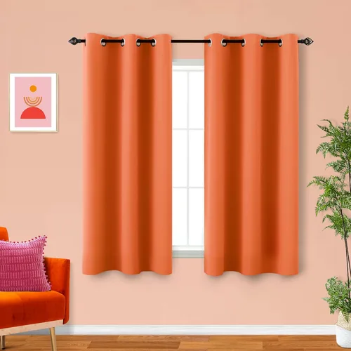 Vista 189 de KOUFALL Cortinas de Baño Aqua para Ventana, Juego de 2 Paneles Decoración Costera Cortinas Cortas Opacas para Ventana Pequeña de Cocina Puerta