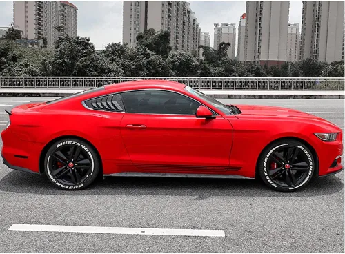 Vista 6 de Persianas laterales de ABS para ventana trasera de aire, para Ford Mustang 2015, 2016, 2017, 2018, 2019, 2020, 2021, 2022 (negro brillante)