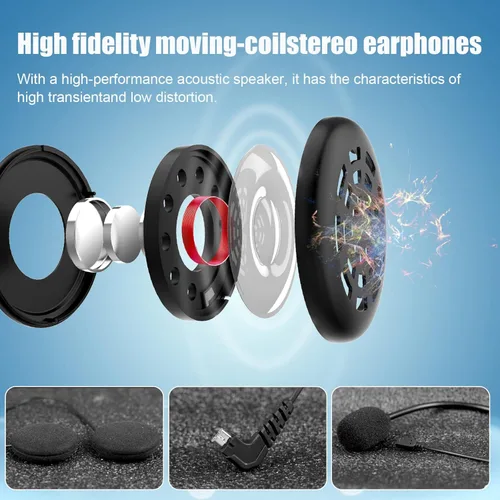 Vista 6 de FreedConn TMAX PRO - Auriculares Bluetooth para casco de motocicleta, sistemas de comunicación de motocicleta con cancelación de ruido CVC, música