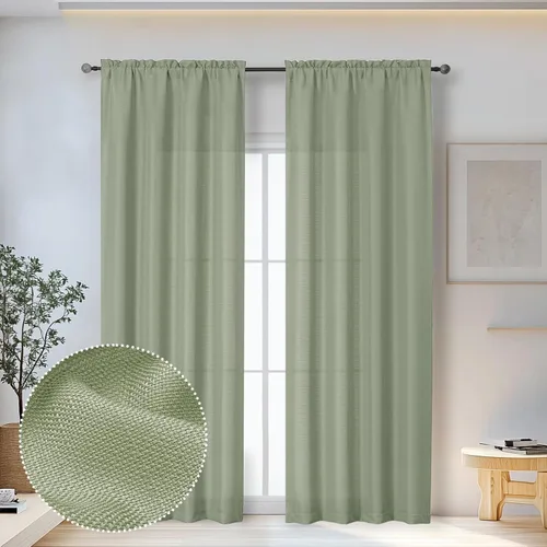 Vista 56 de OWENIE Bob Juego de 2 Paneles de Cortinas Negras de Cocina para Ventanas de 36 Pulgadas de Largo, Cortinas Cortas de Café con Textura de Lino
