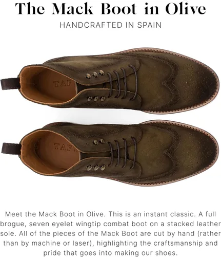 Vista 3 de TAFT Botas The Mack para hombre con cuero natural Vachetta de grano completo