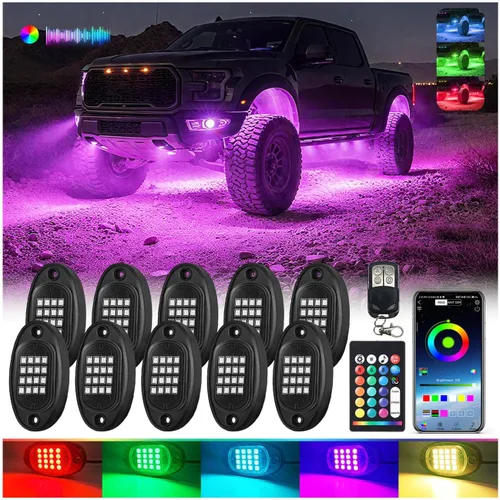 Vista 15 de 1 Cápsula de Repuesto para Cápsula Dañada para Luces de Roca LED RGB Segmentadas de 12v Luz Inferior Multicolor Impermeable de Neón para Jeep