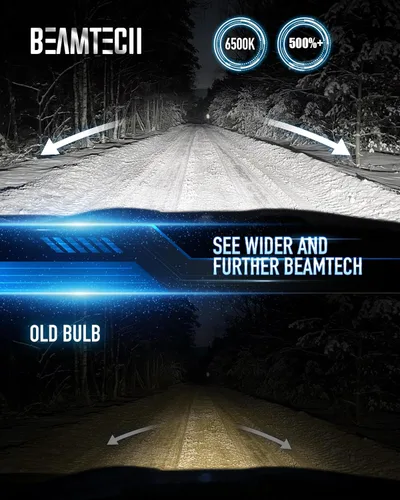 Vista 2 de BEAMTECH 90 05 Bombillas, 500% de brillo, Plug and Play, paquete de 2