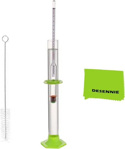 Kit de prueba de medidor de alcohol de hidrómetro 0-200, hidrómetro Tralle y probador a prueba de alcohol para luz de luna, licores y licores con