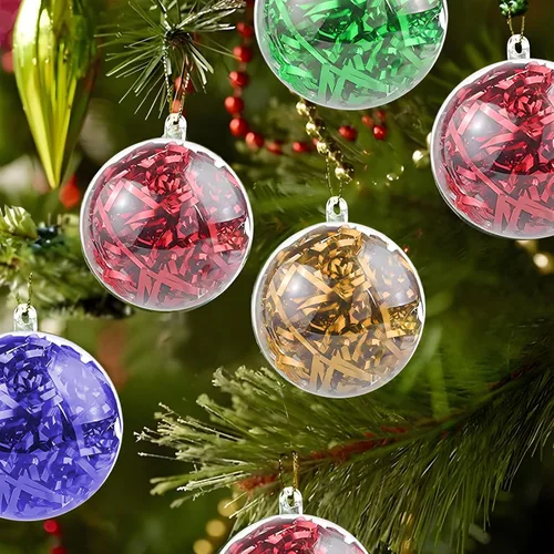 Vista 6 de 10 bolas de adorno de Navidad, bola de adorno rellenable de plástico transparente, juego de moldes de bomba de baño de 3.150 in, bolas acrílicas