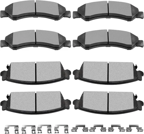 Vista 13 de SCITOO Juego de pastillas de freno delanteras cerámicas y traseras semi-metálicas para Dodge Durango 2007-2009, Dodge Ram 1500 2006-2010, Ram 1500