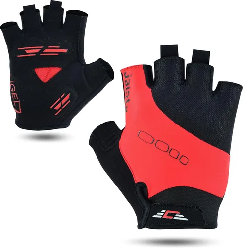 JAUNTY Cycling Bike Gloves Men Gel Padded Half Finger Bicycle Gloves Shock-Absorbing Anti-Slip Breathable MTB Road Biking Fingerless Gloves for