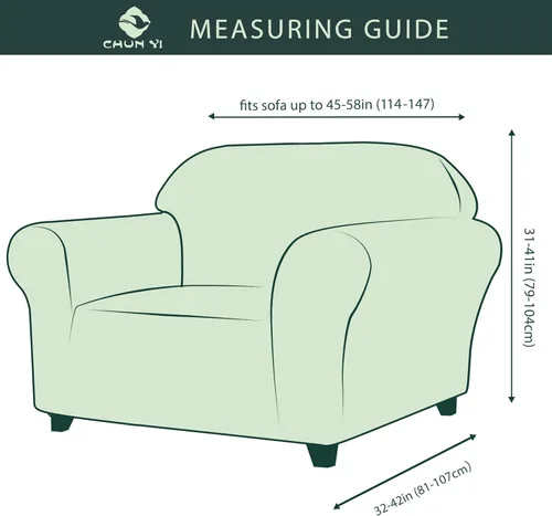 Vista 218 de CHUN YI Fundas para sofá de 7 piezas, lavables, fundas elásticas para sofá de 3 cojines con respaldo y fundas de cojín separados, protector