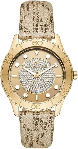 Michael Kors Runway - Reloj de PVC dorado de tres manos para mujer modelo MK6999 Oro Reloj de cuarzo