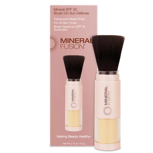 Vista 10 de Mineral Fusion Protector solar en polvo para cepillar para rostro SPF 30 Cuidado solar diario natural translúcido con protección UVA UVB
