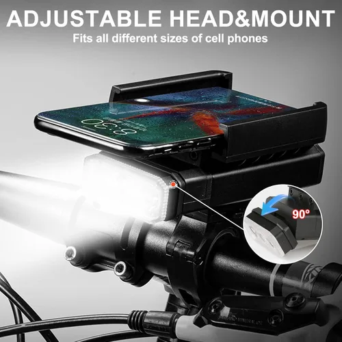 Vista 5 de 4800 Lumen Bike Lights, USB-C Rechargeable Bicycle Light, Super Bright Bike Lights for Night Riding, IP65 Waterproof Bicycle Headlight, for