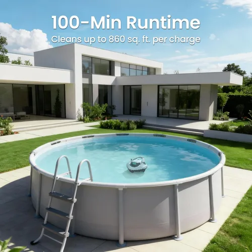 Vista 4 de (2026 Upgrade) AIPER Seagull SE Cordless Robotic Pool Cleaner, Above Ground Pool Vacuum with LED Indicator, Lasts 100 Mins, Self-Parking, Ideal for